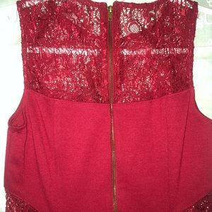 Red bodycon dress with lac detail